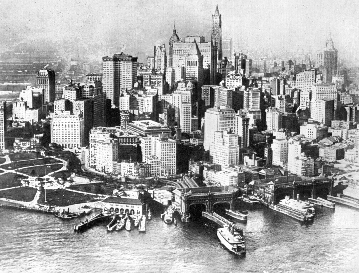 Vista aérea da Baixa Nova York, EUA, 1926 de Unbekannt