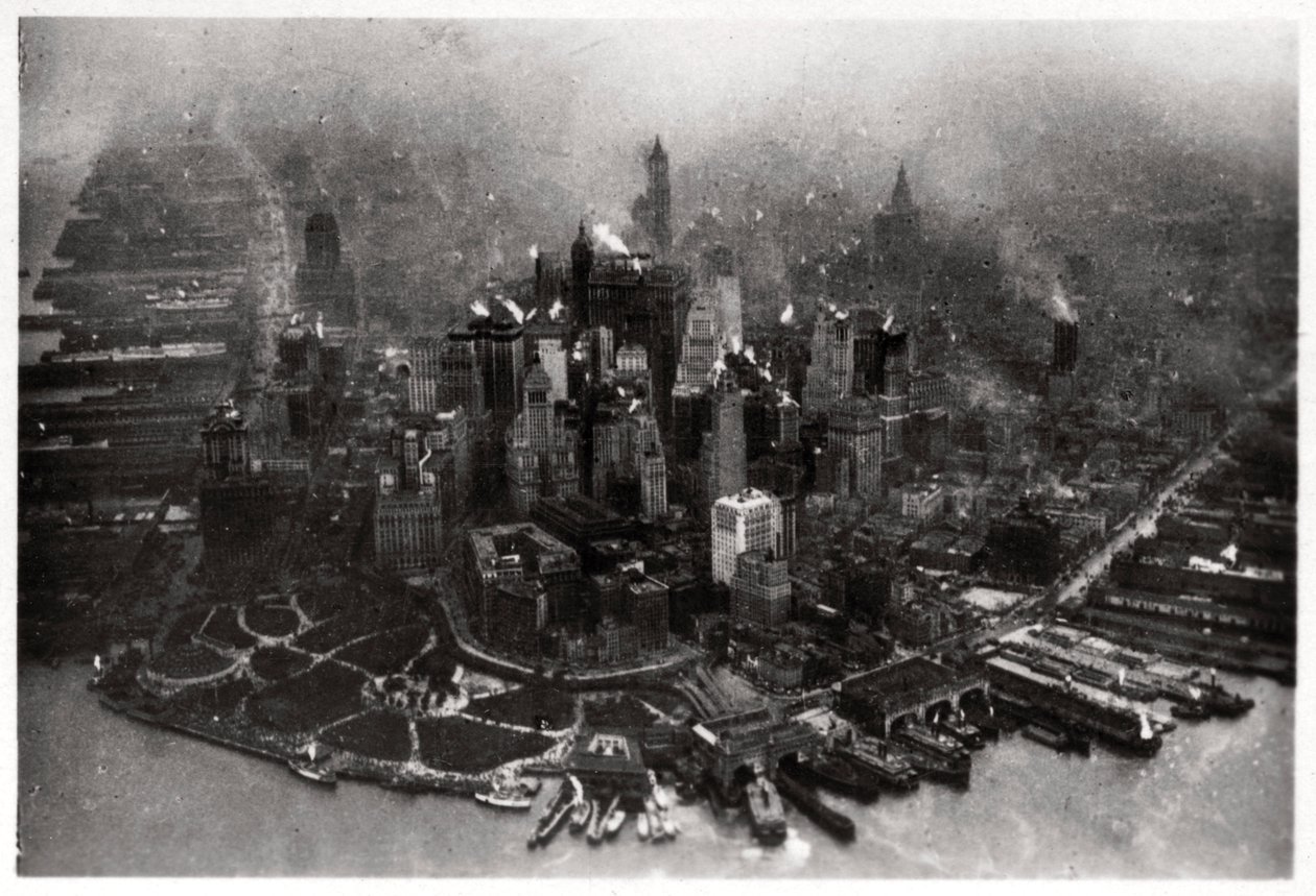 Vista aérea de Manhattan, Nova York, EUA, de um Zeppelin, 1928 1933 de Unbekannt