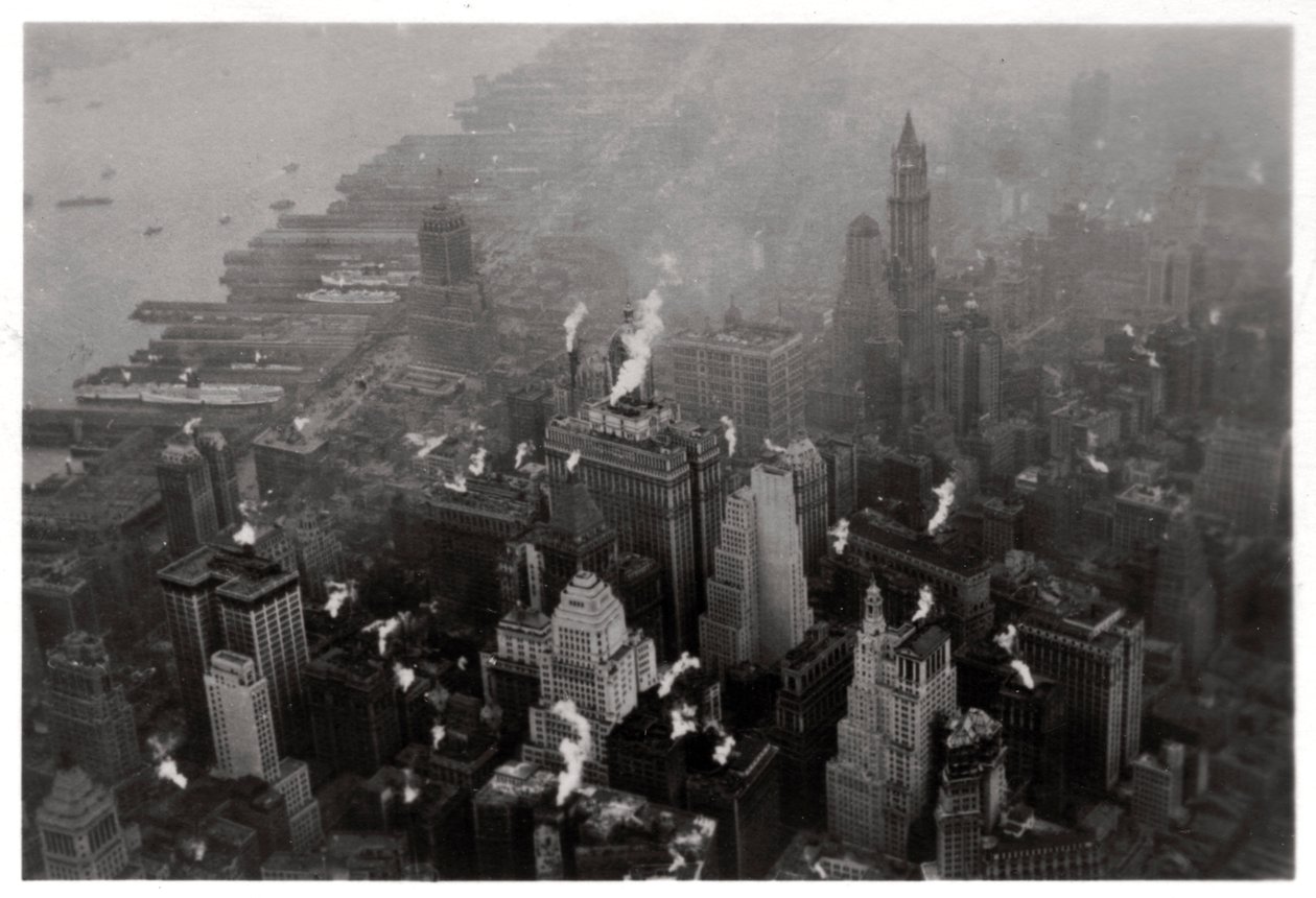 Vista aérea de Manhattan, Nova York, EUA, de um Zeppelin, 1928 1933 de Unbekannt