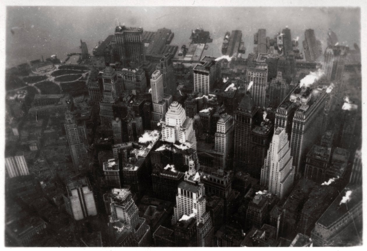 Vista aérea de Manhattan, Nova York, EUA, de um Zeppelin, 1928 1933 de Unbekannt