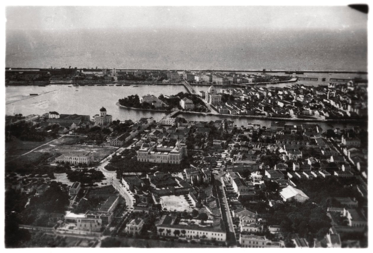 Vista aérea de Recife, Brasil, de um Zeppelin, 1930 1933 de Unbekannt