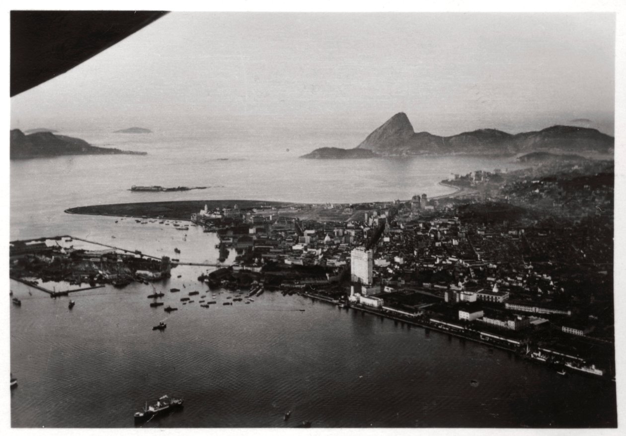 Vista aérea do Rio de Janeiro, Brasil, de um Zeppelin, 1930 1933 de Unbekannt