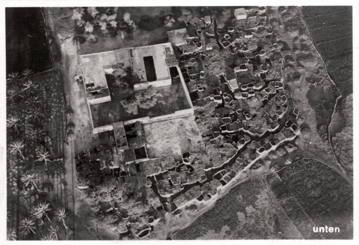 Vista aérea de uma vila, Egito, 1931 1933 de Unbekannt