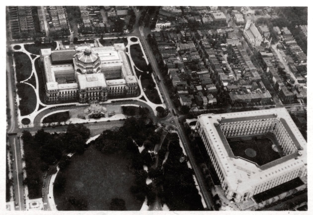 Vista aérea da Biblioteca do Congresso, Washington DC, EUA, de um Zeppelin, 1928 1933 de Unbekannt