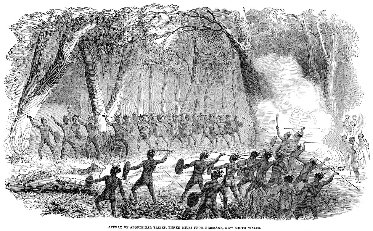 Affray of Aboriginal, a 5 km de Brisbane, Nova Gales do Sul, 1854 de Unbekannt