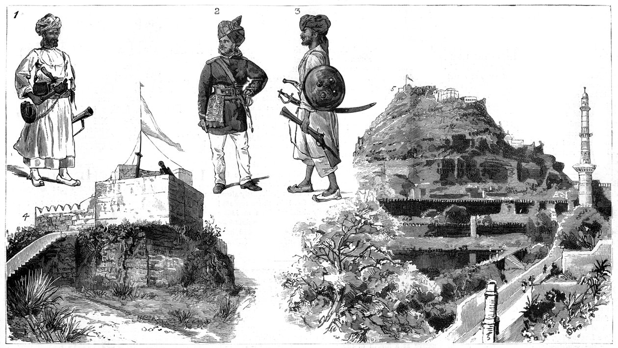 Afegãos e imagens de Hyderabad, Índia Central, 1888 de Unbekannt