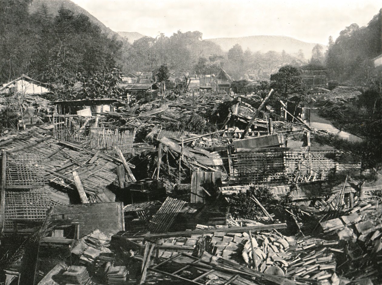 Após o terremoto, Gifu, Japão, 1895. de Unbekannt