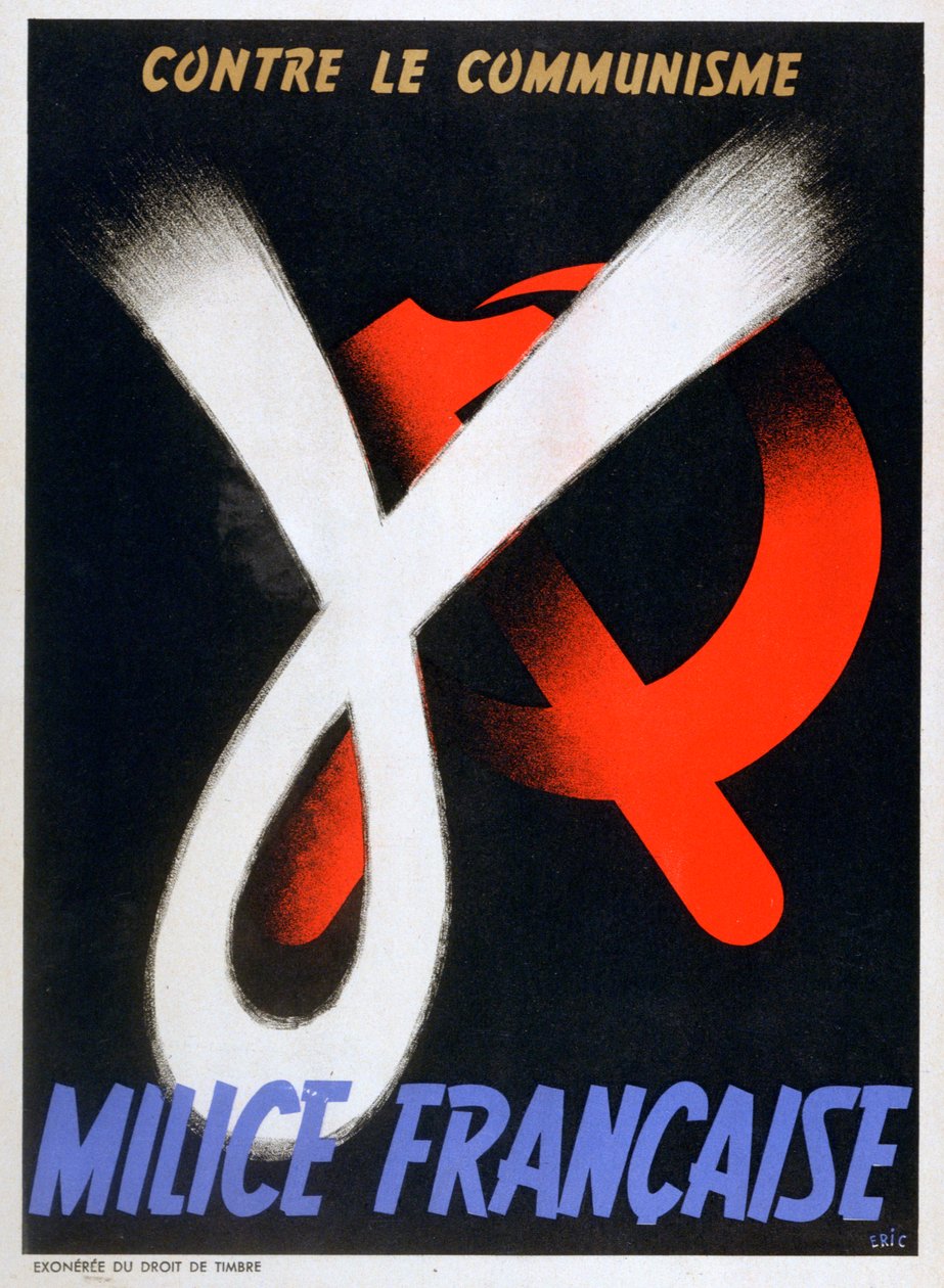Contra o comunismo, pôster para a milícia francesa, 1943-1944 de Unbekannt