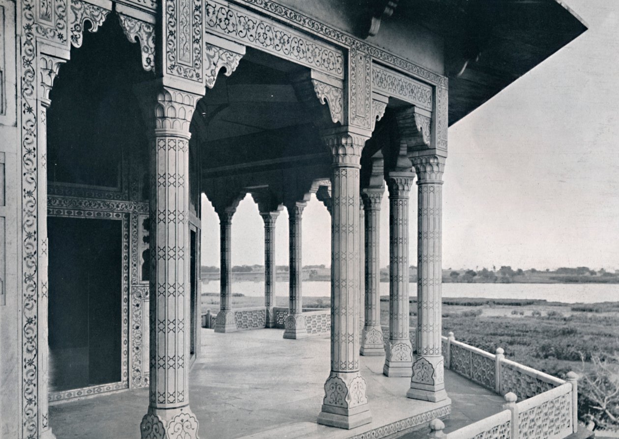 Agra. Varanda da Jasmine Tower, c1910. de Unbekannt