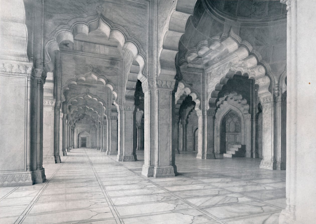 Agra. Interior do Moti Musjid. Pearl Mosque., C1910. de Unbekannt