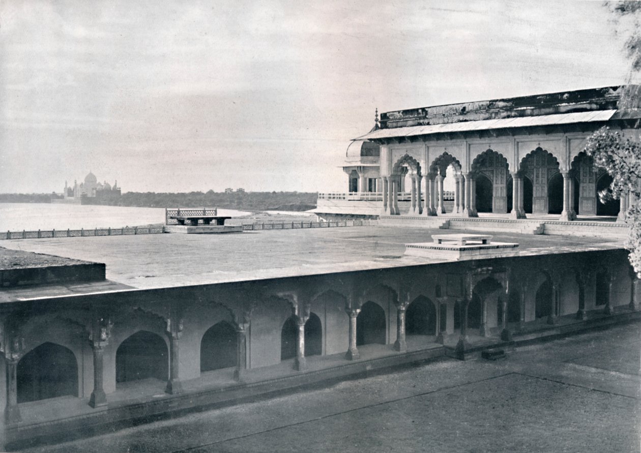 Agra. O Dewan-i-Khas mostrando o Taj, c1910. de Unbekannt