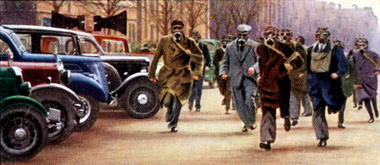 Precauções contra ataques aéreos, cartão de cigarro, britânico, 1938 de Unbekannt
