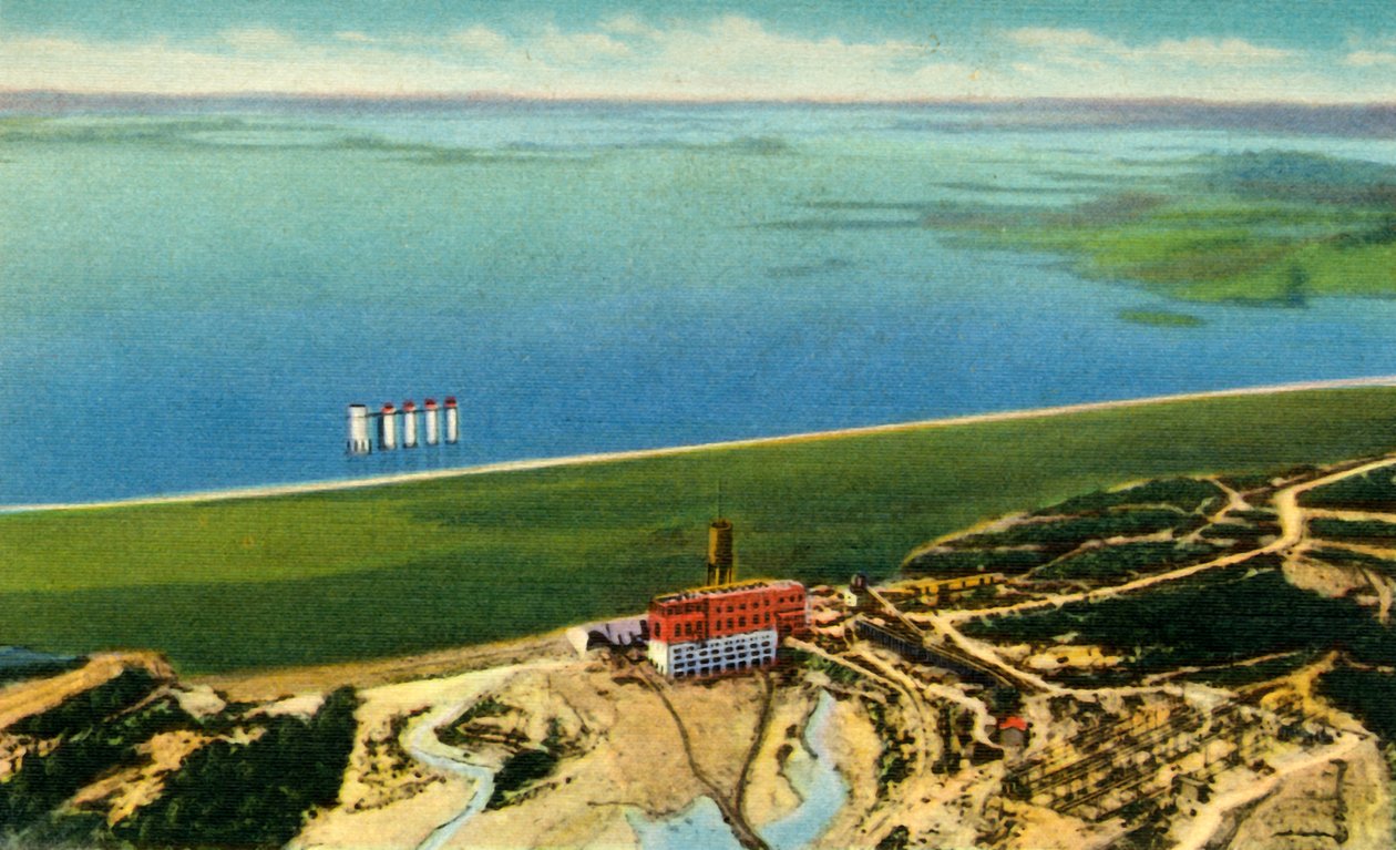 Vista aérea da represa de Saluda, mostrando o Lago Murray, SC, 1942. de Unbekannt