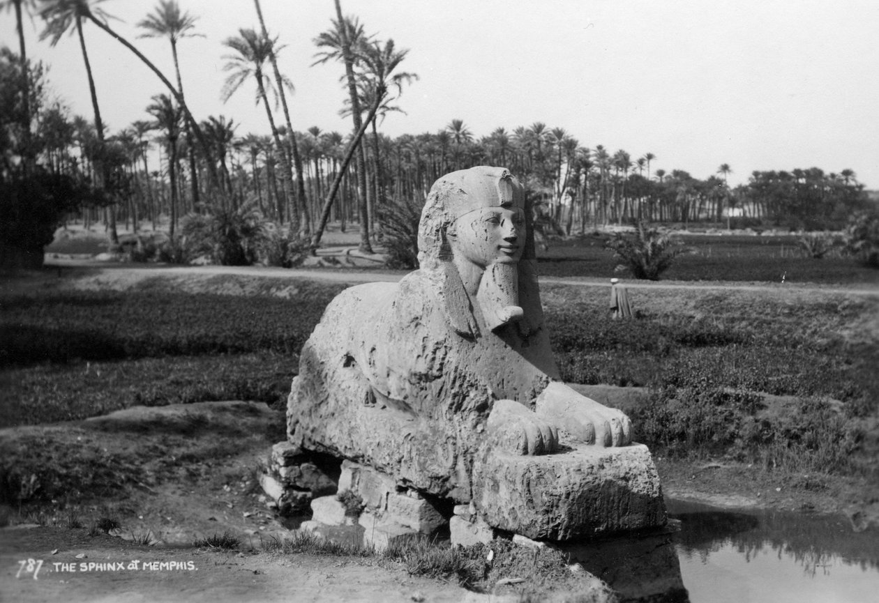 Esfinge de alabastro em Memphis, Egito, c1920s-c1930s de Unbekannt