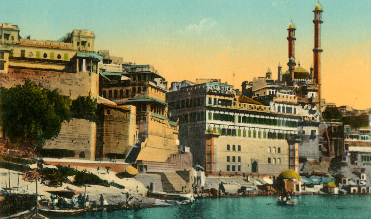 Mesquita de Alamgir e Ghat, Benares, c1910. de Unbekannt