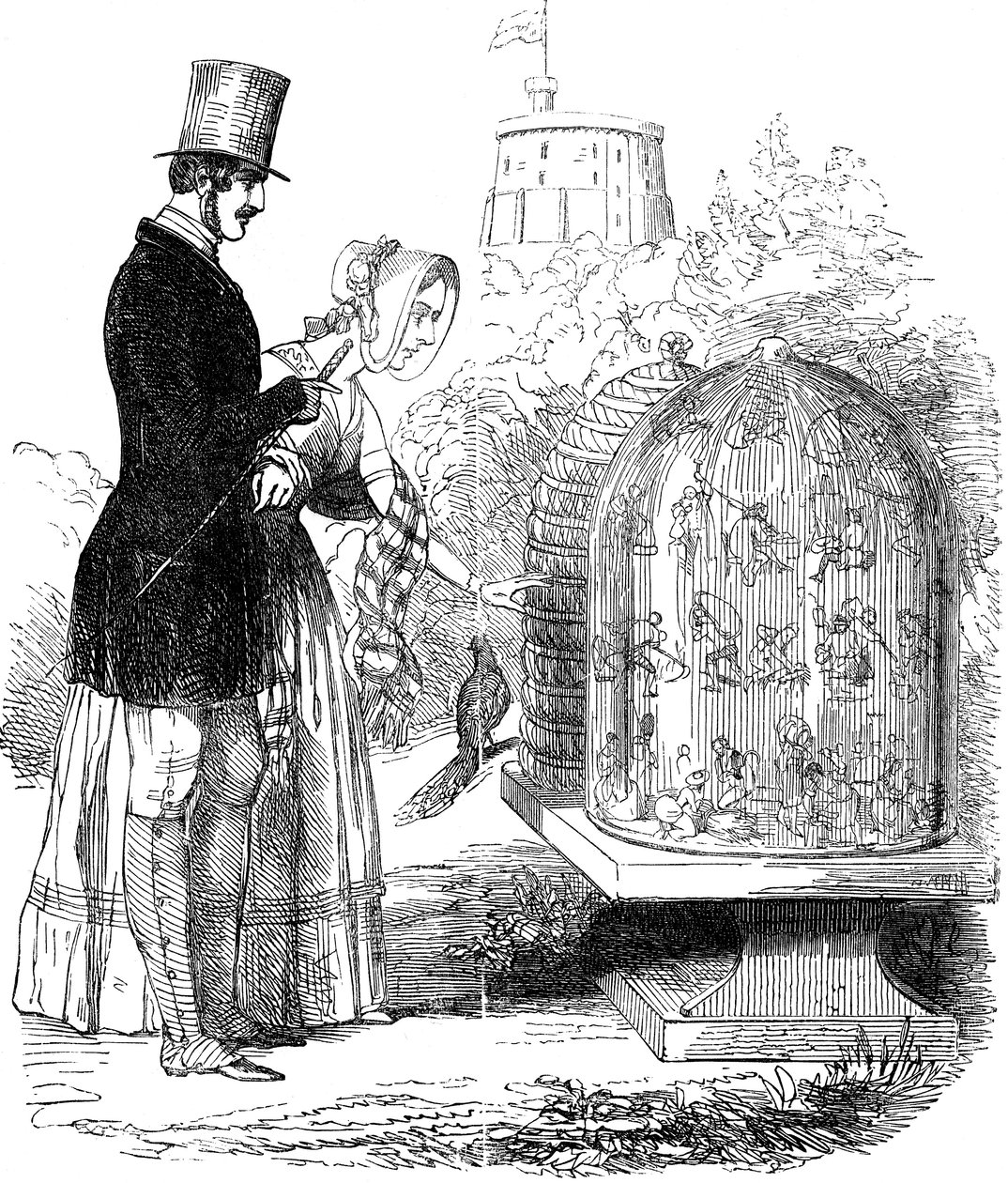 Albert, Prince Consort, mostrando suas colmeias para a rainha Victoria de Unbekannt