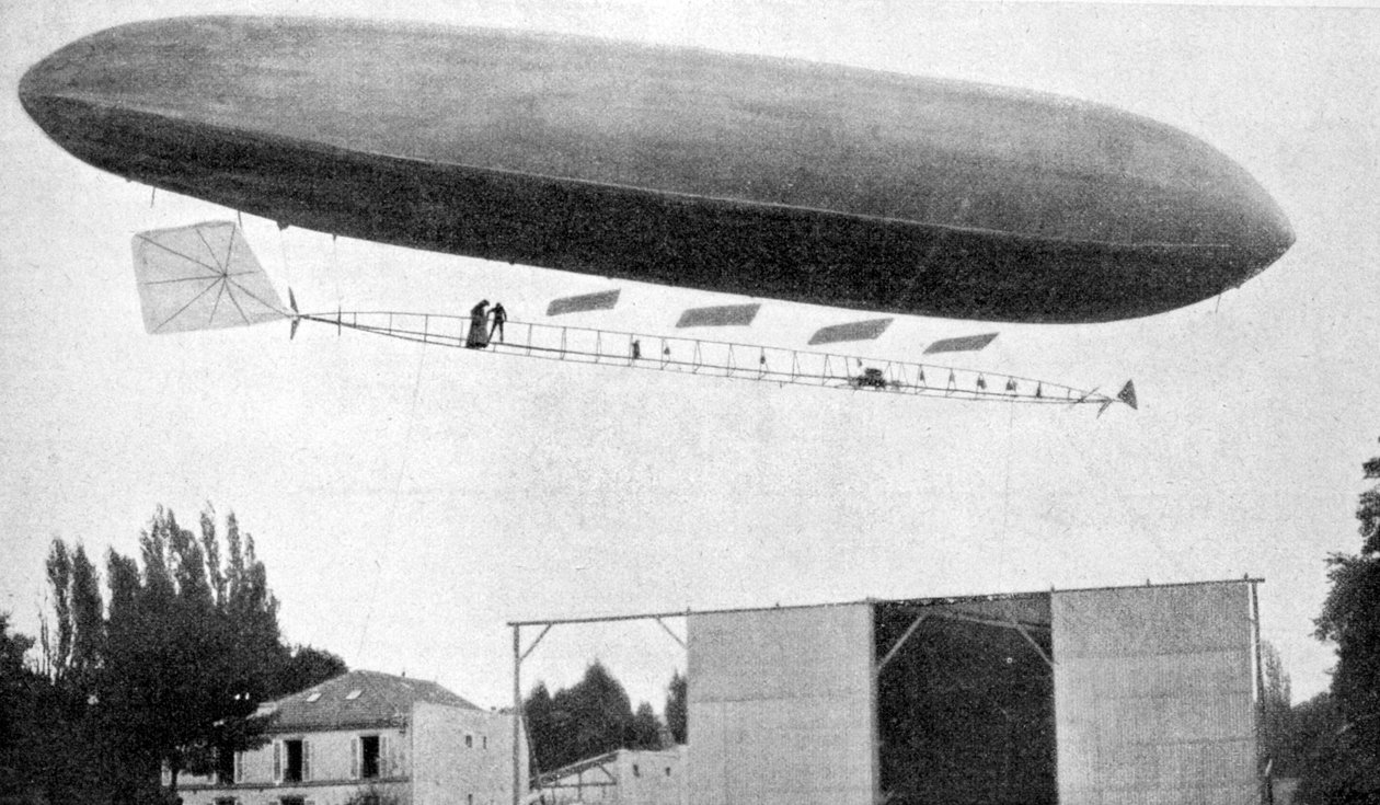 Alberto Santos-Dumont pilotando seu dirigível número 10, 1903 de Unbekannt