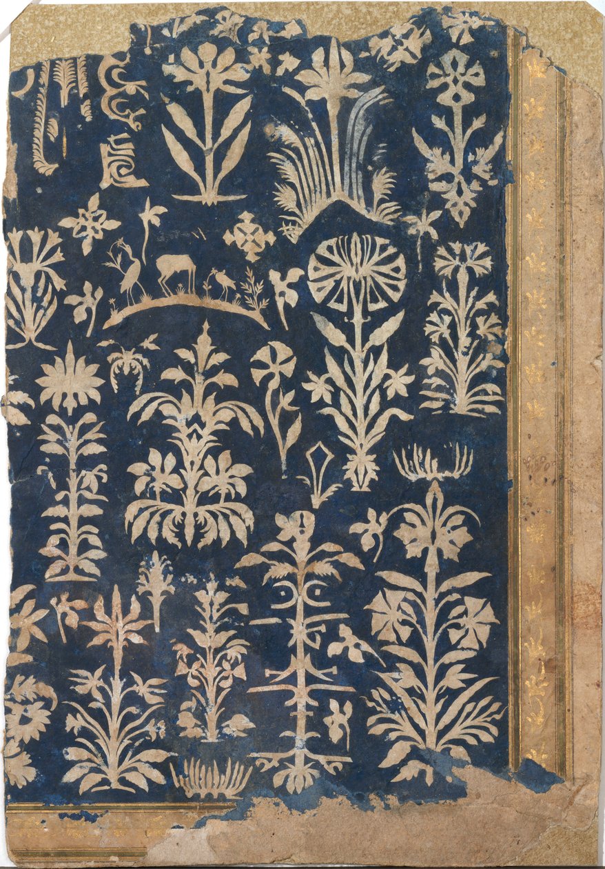 Página do álbum com decoração em papel cortado, ca. 1625-50. de Unbekannt