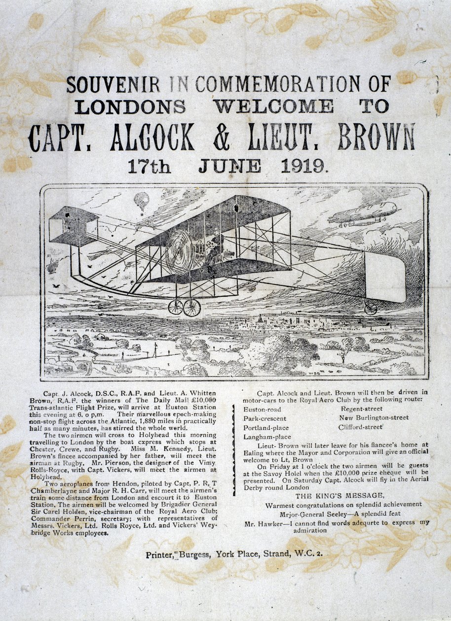 O voo transatlântico pioneiro da Alcock e Brown de Unbekannt