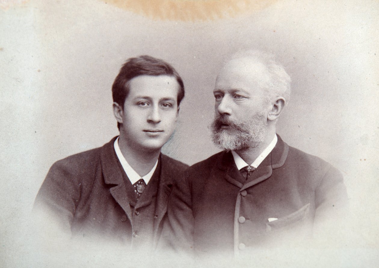 Alexander Siloti, pianista e maestro russo, e Peter Tchaikovsky, compositor russo, 1888 de Unbekannt