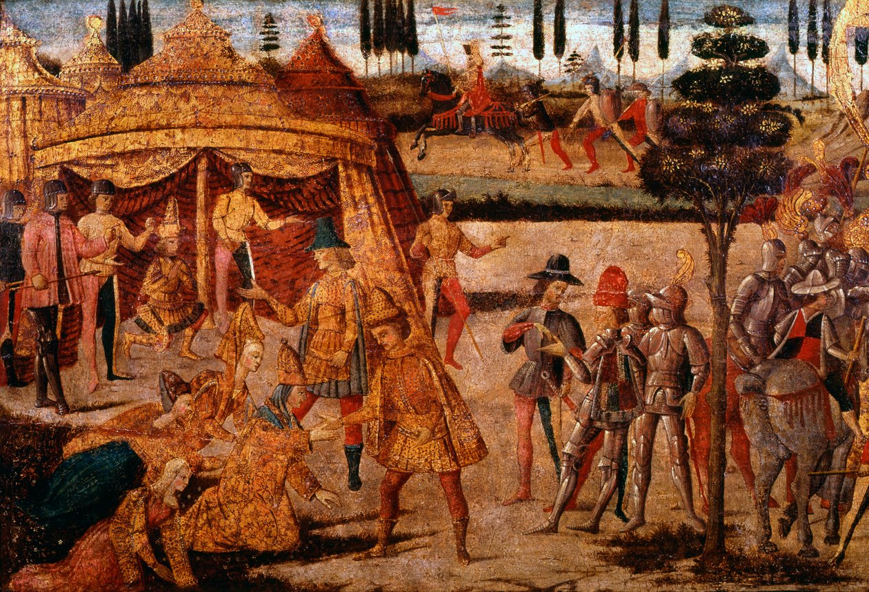 Alexandre, o Grande, visita Dario, século IV aC, século XV de Unbekannt