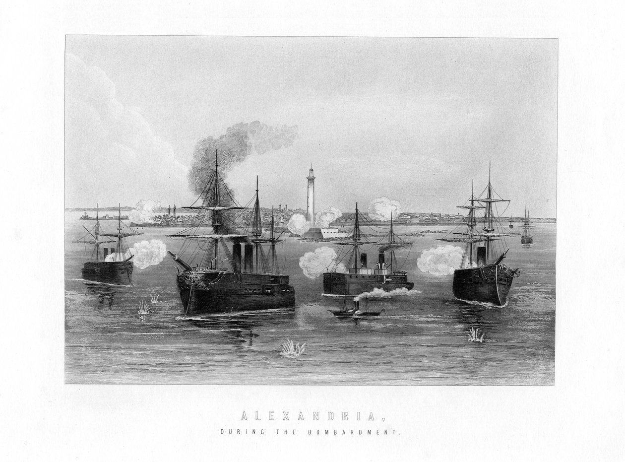 Alexandria, durante o bombardeio, 1882, século XIX de Unbekannt