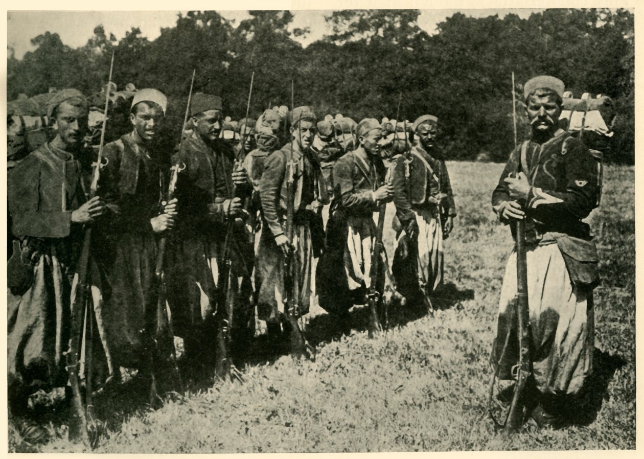 Tirailleurs argelinos conhecidos como Turcos, Primeira Guerra Mundial, 1915, c1920. de Unbekannt