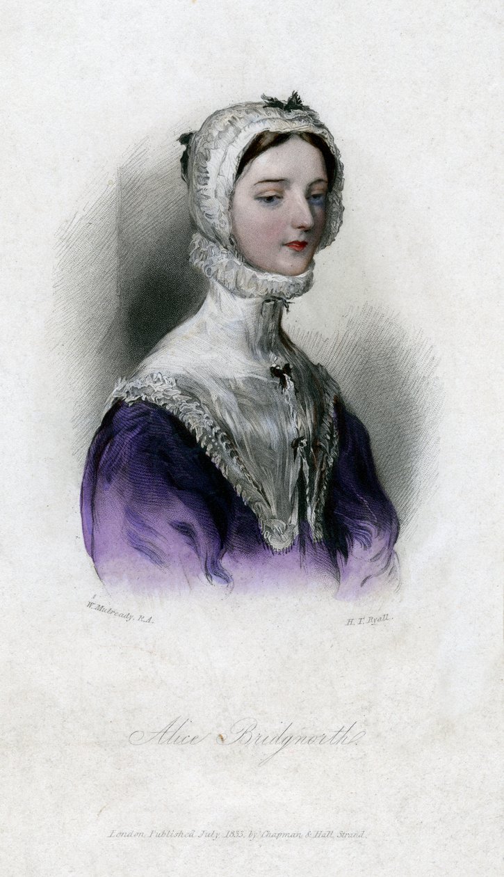 Alice Bridgenorth, personagem do romance Peveril of the Peak, de Walter Scotts, 1833 de Unbekannt