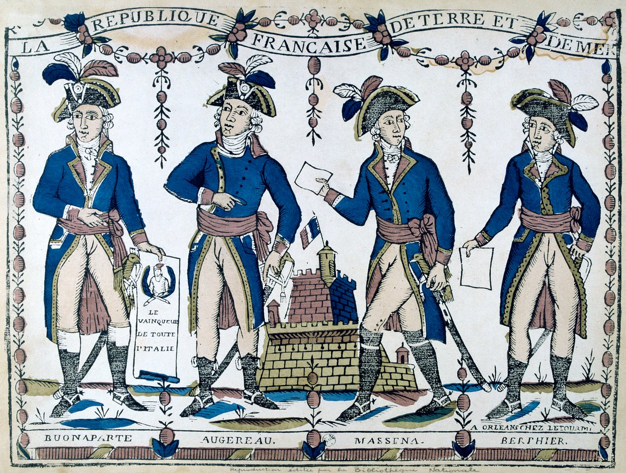 Alegorias de Bonaparte, Augereau, Massina, Berphier, França, 1789 de Unbekannt