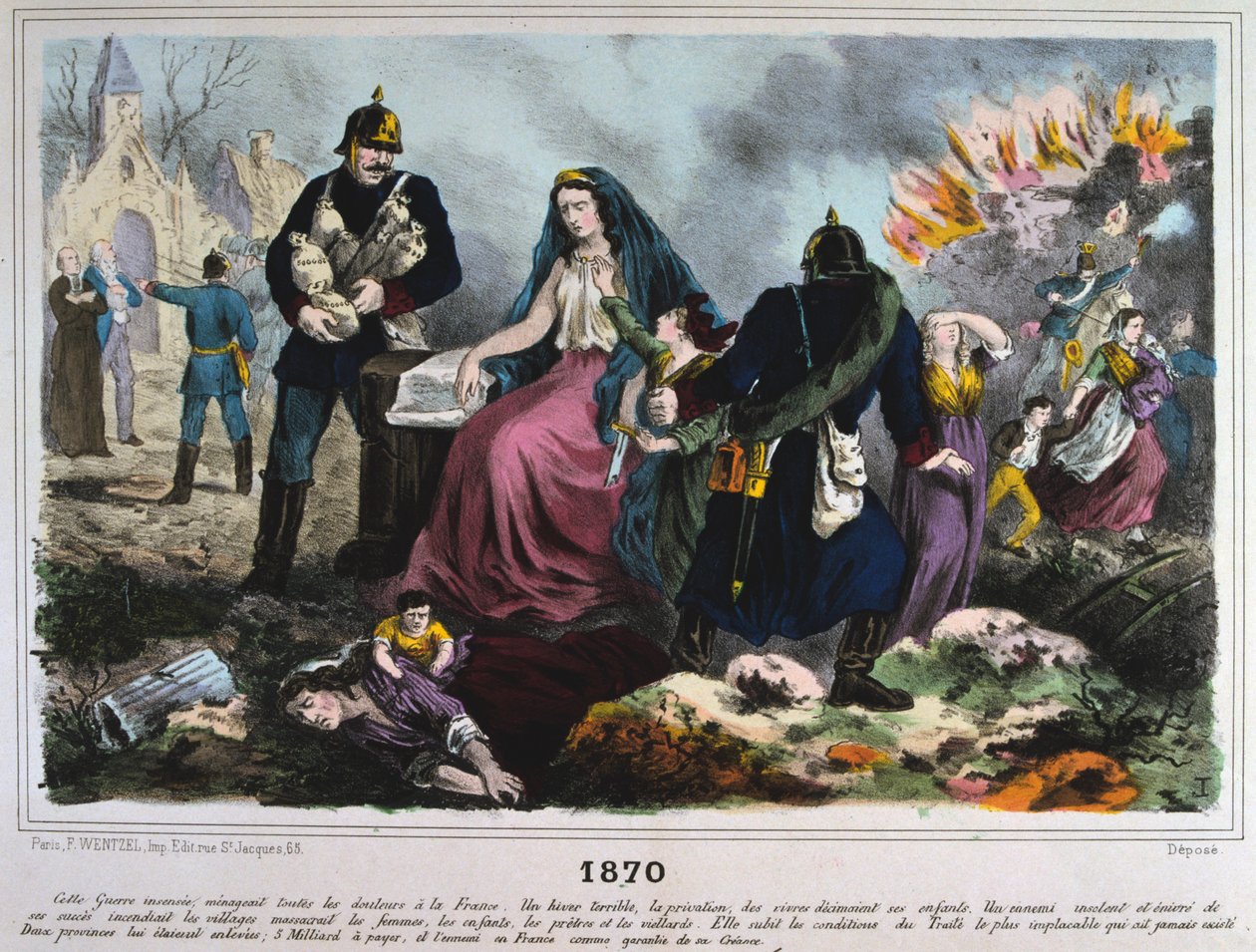 Alegoria da França de 1870, guerra franco-prussiana, 1870-1871. de Unbekannt