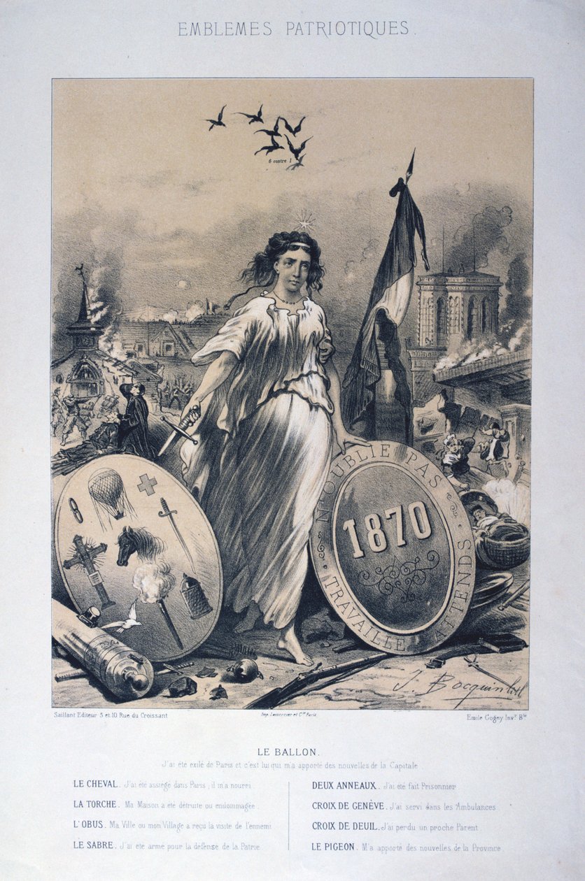 Alegoria dos emblemas patrióticos franceses, 1870 de Unbekannt