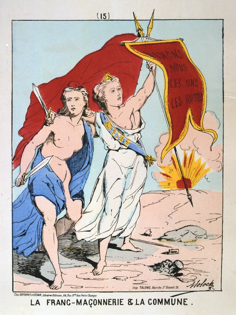 Alegoria da Maçonaria e da Comuna, Comuna de Paris, 1871. de Unbekannt