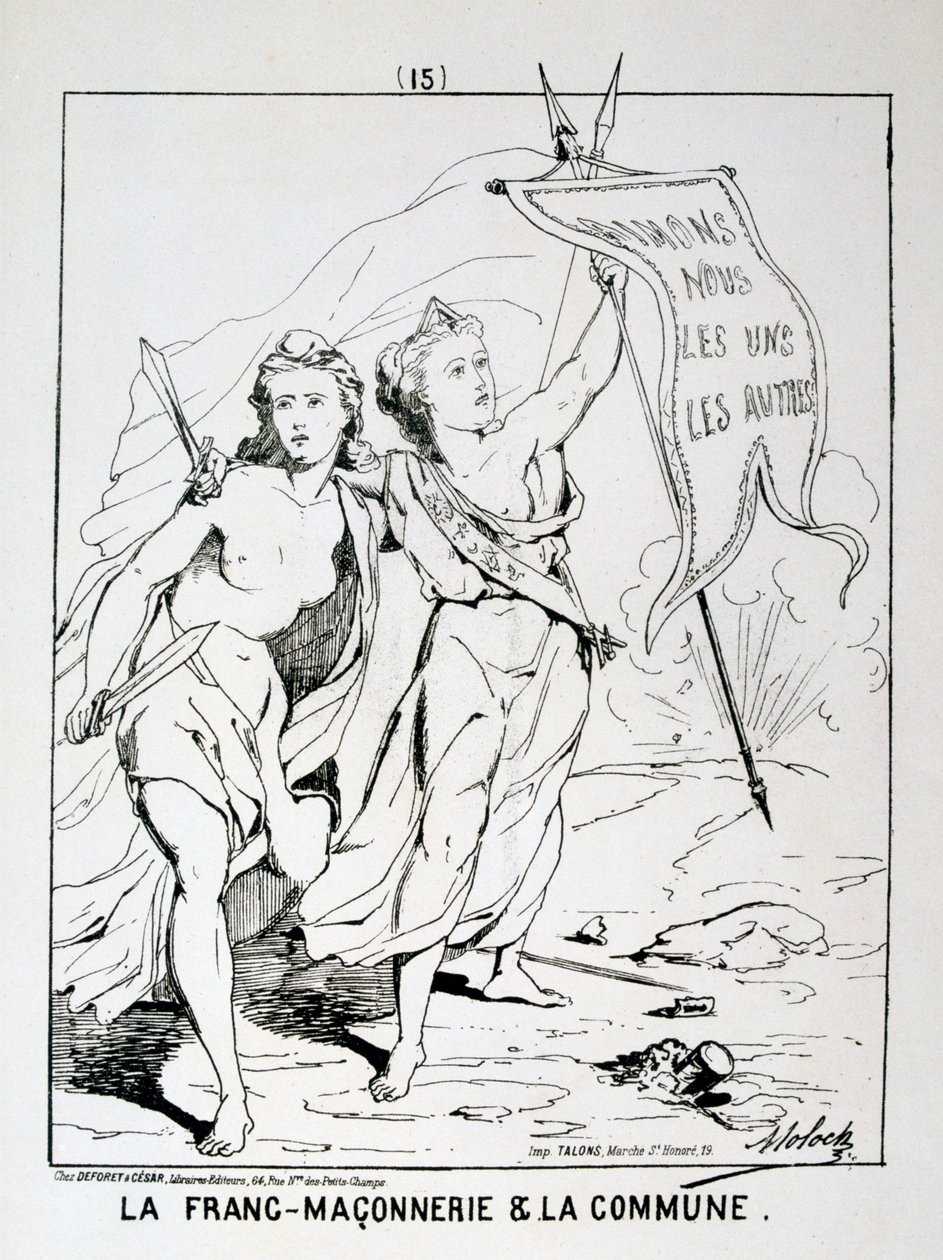 Alegoria de Franc-Maconnerie e Comuna, Paris Commune, 1871. de Unbekannt