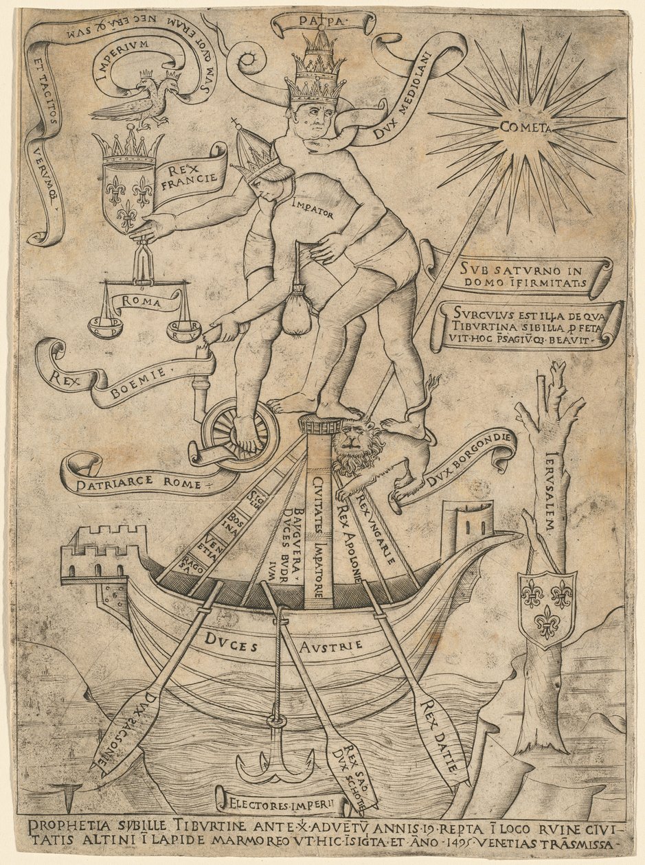 Alegoria do Imperador e do Papa, c. 1495. de Unbekannt
