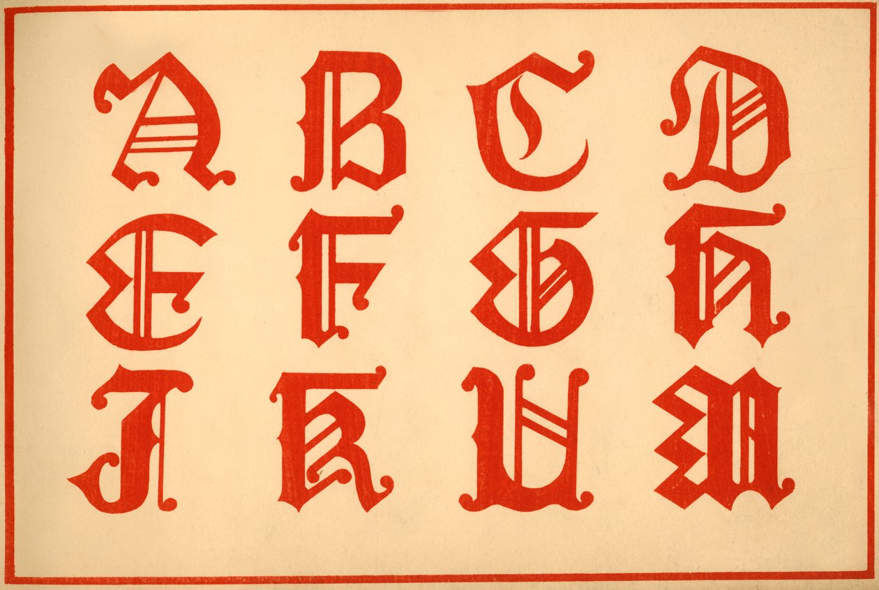 Alfabeto, letras AM, maiúsculas de Unbekannt
