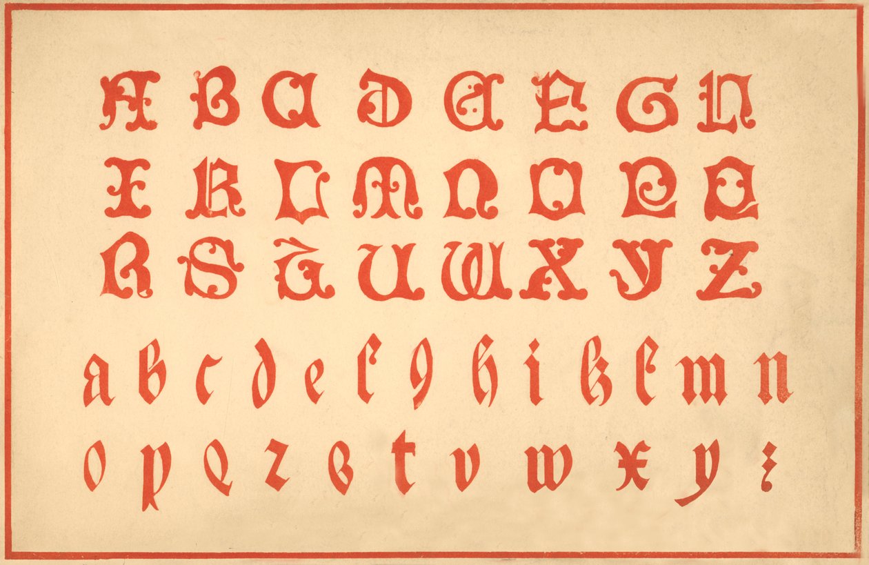 Alfabeto, letras AZ, maiúsculas e minúsculas de Unbekannt