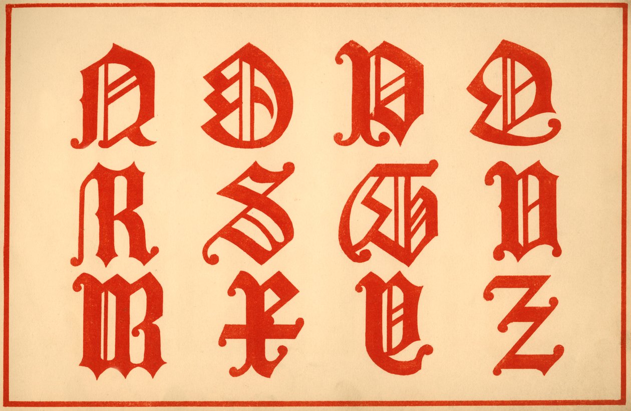 Alfabeto, letras NZ, maiúsculas de Unbekannt