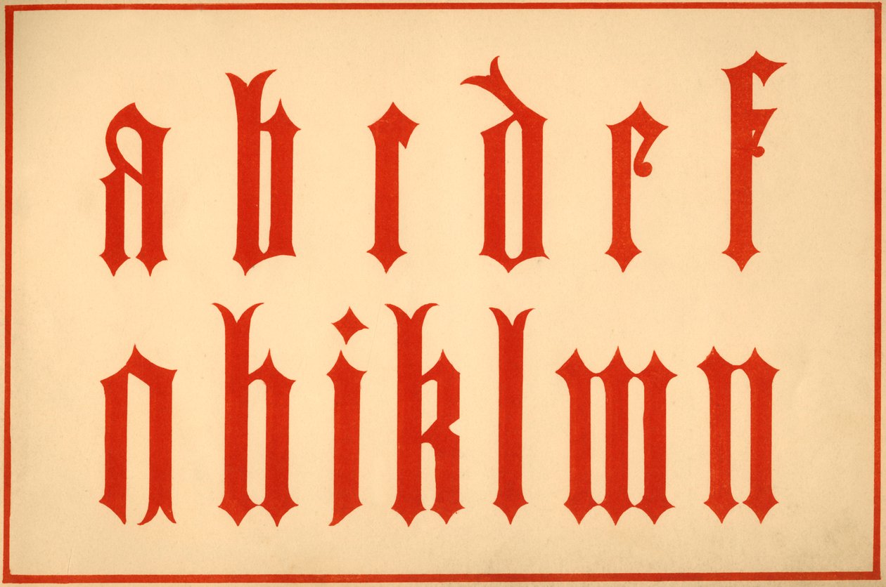 Alfabeto, letras e minúsculas de Unbekannt