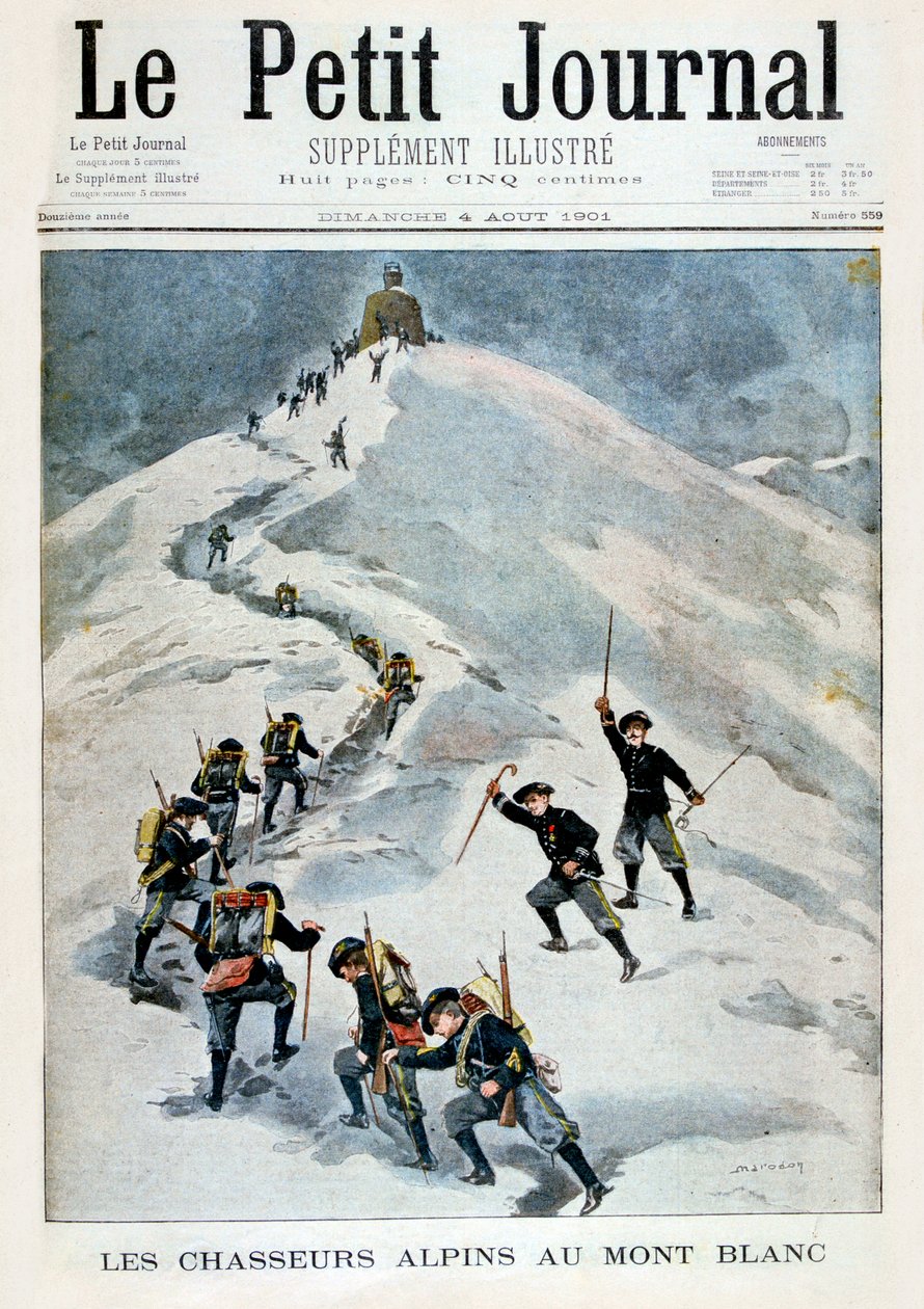 Caçadores alpinos no Monte Branco, 1901 de Unbekannt