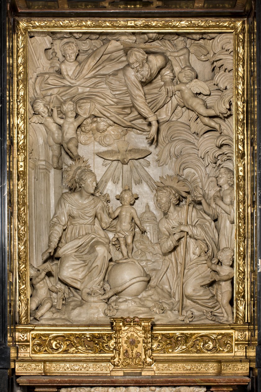 Altar de São José ou Altar da Sagrada Família, Alto Alívio, Giacomo Bertesi 1668, Catedral de Santa Maria Assunta, Catedral, Cremona, Lombardia, Itália (foto) de Unbekannt