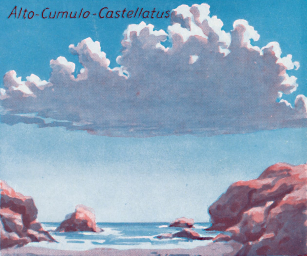 Alto-Cumulo-Castellatus - Uma dúzia das principais formas de nuvens no céu, 1935 de Unbekannt