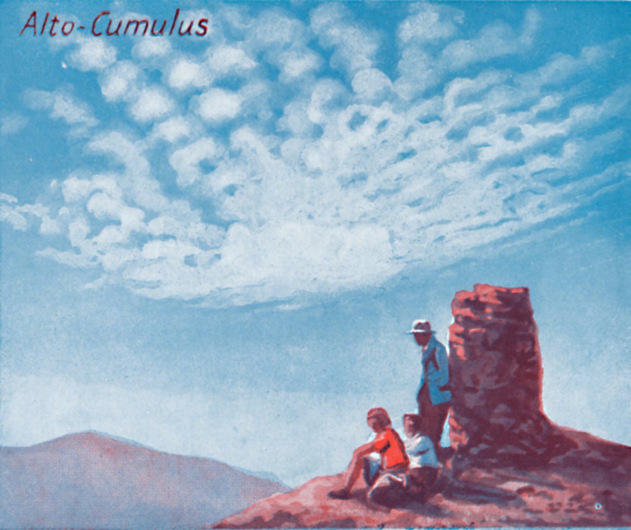 Alto-Cumulus - Uma dúzia das principais formas de nuvens no céu, 1935 de Unbekannt