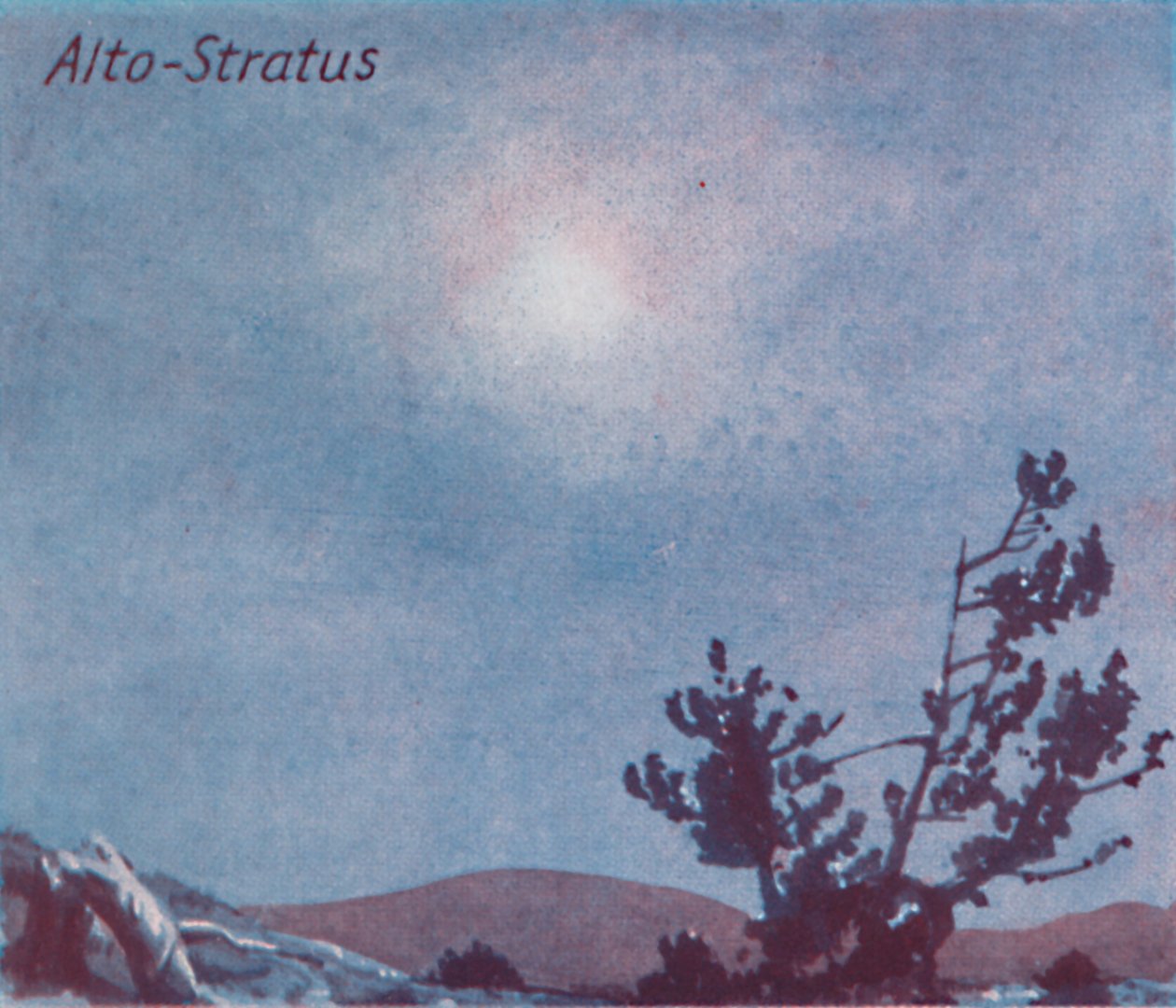 Alto-Stratus - Uma dúzia das principais formas de nuvens no céu, 1935 de Unbekannt