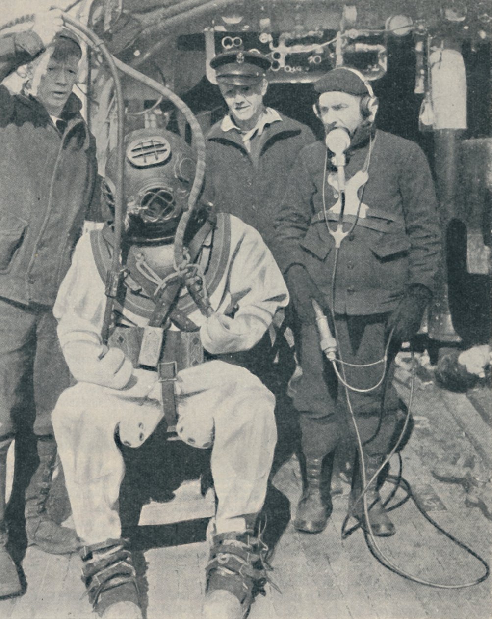 American Naval Diver usa luvas de borracha estanques de três dedos, 1937 de Unbekannt