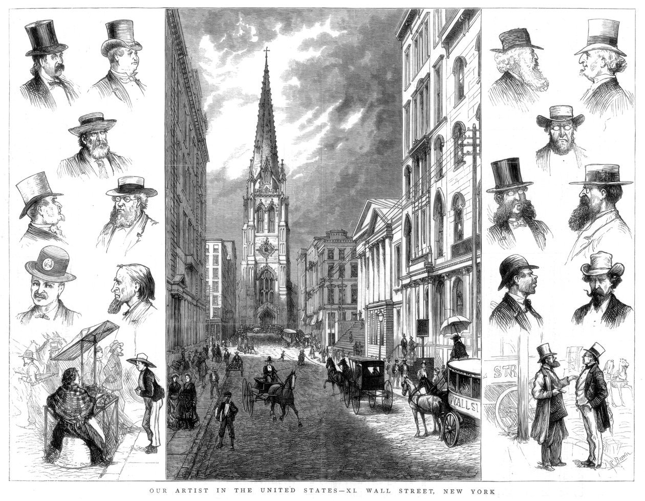 Empresários americanos e Wall Street, Nova York, EUA, 1877 de Unbekannt