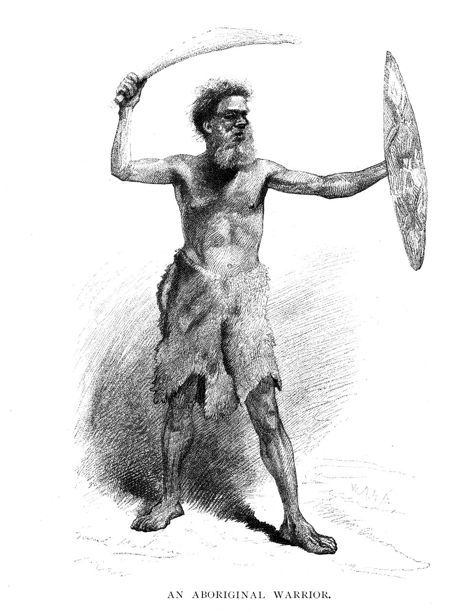 Um guerreiro aborígine, 1886 de Unbekannt