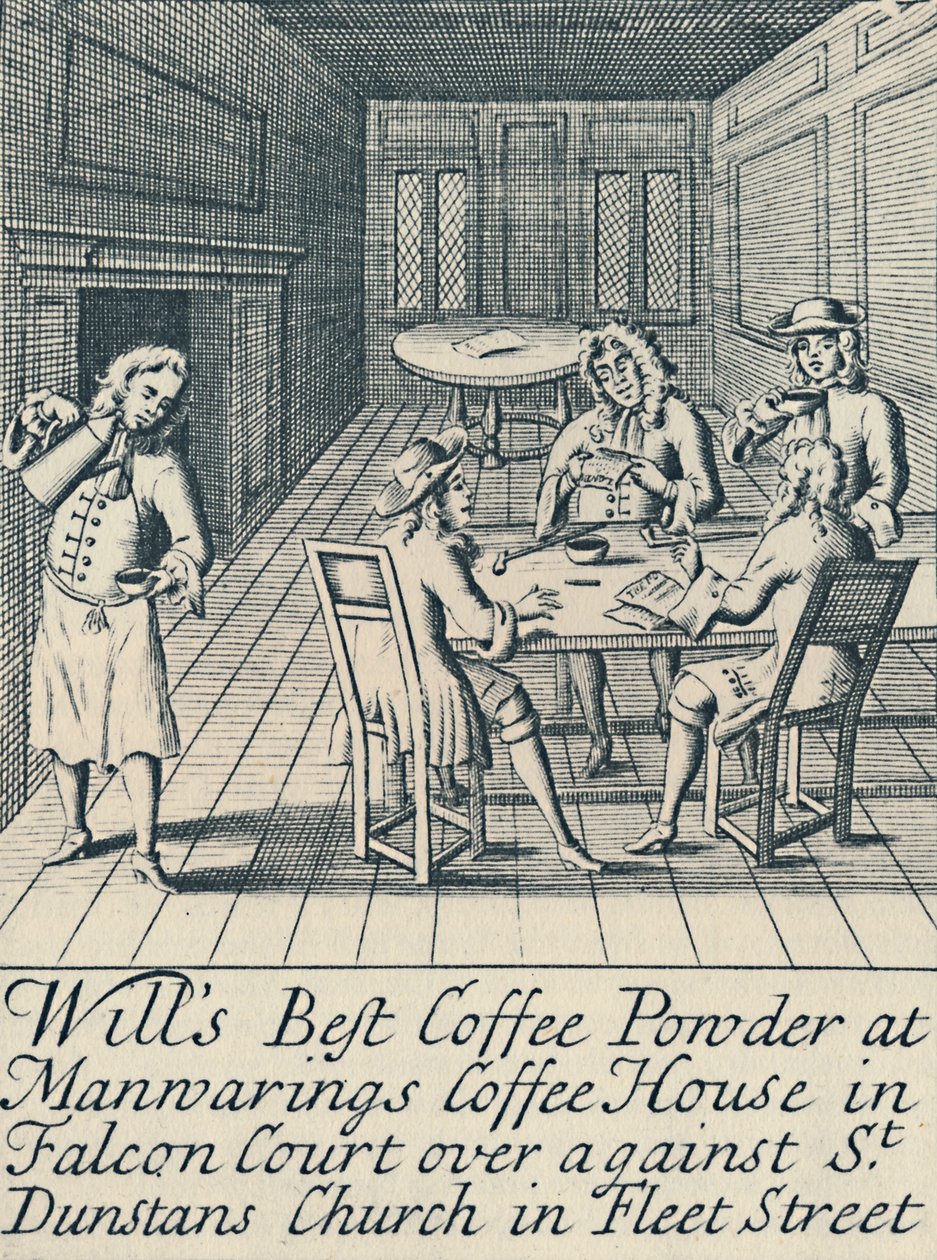 Um anúncio para Wills Coffee House c.1700, 1944. de Unbekannt