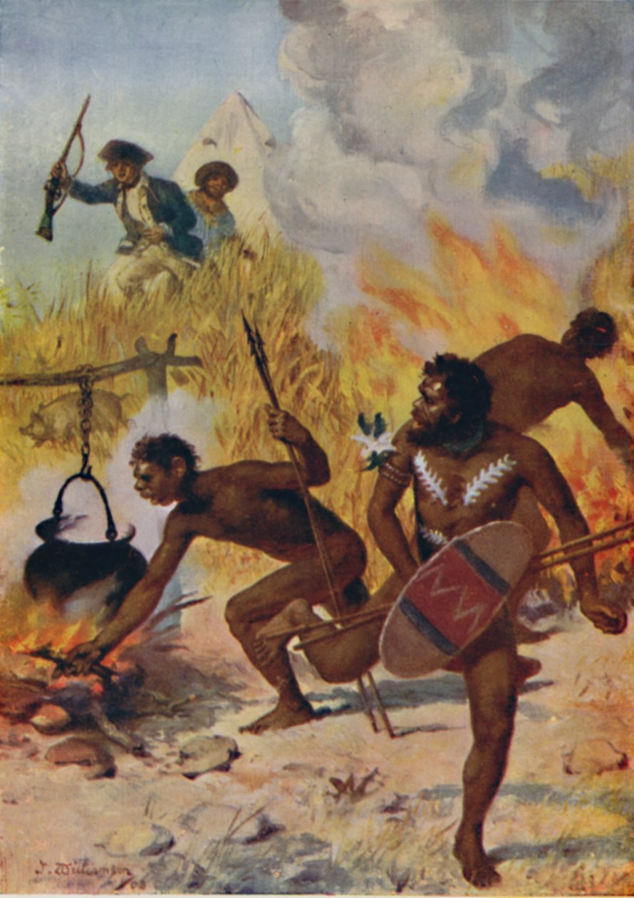 Um affray com os nativos, 1923. de Unbekannt