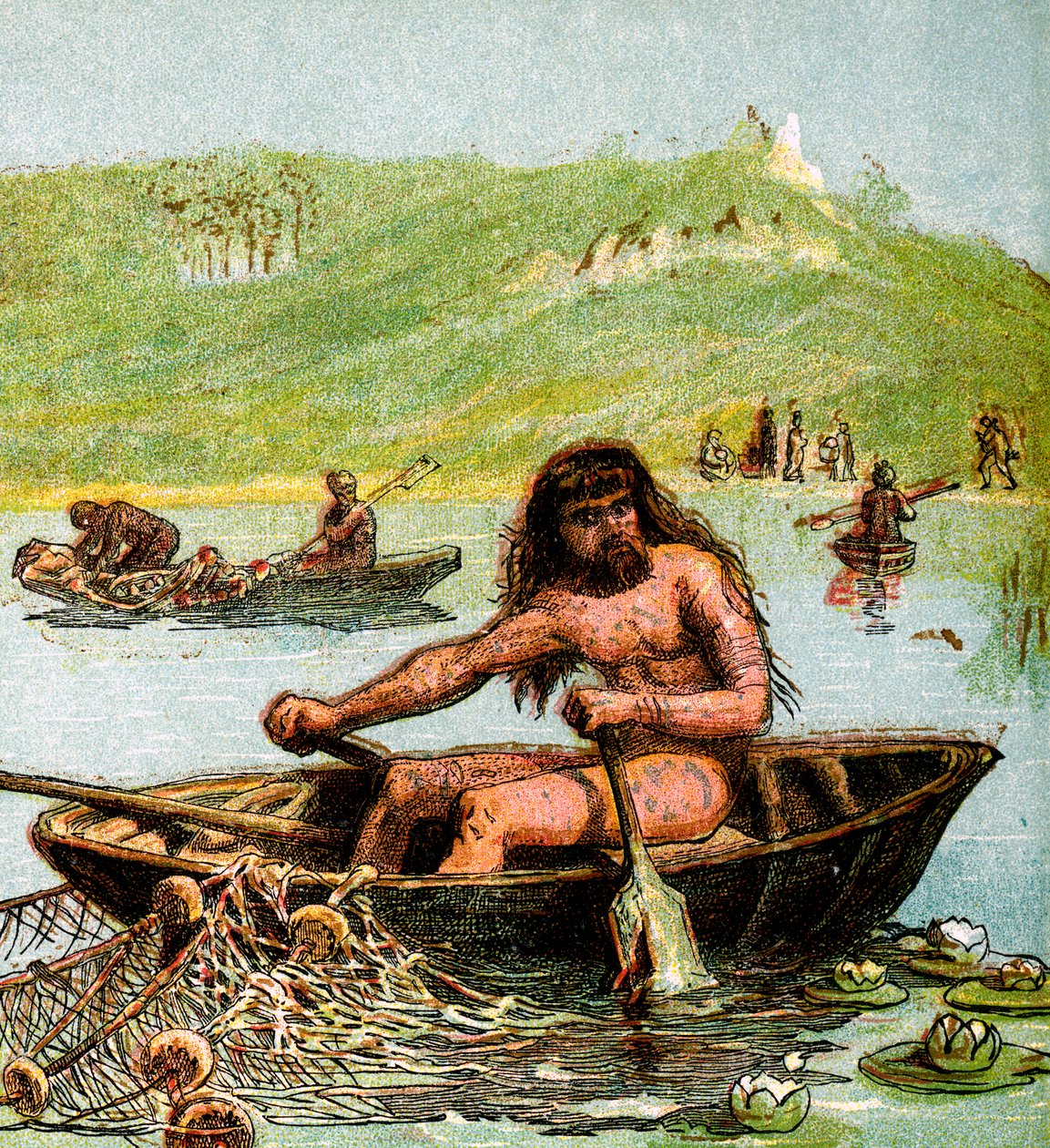 Um britânico antigo em seu barco, c1850 de Unbekannt