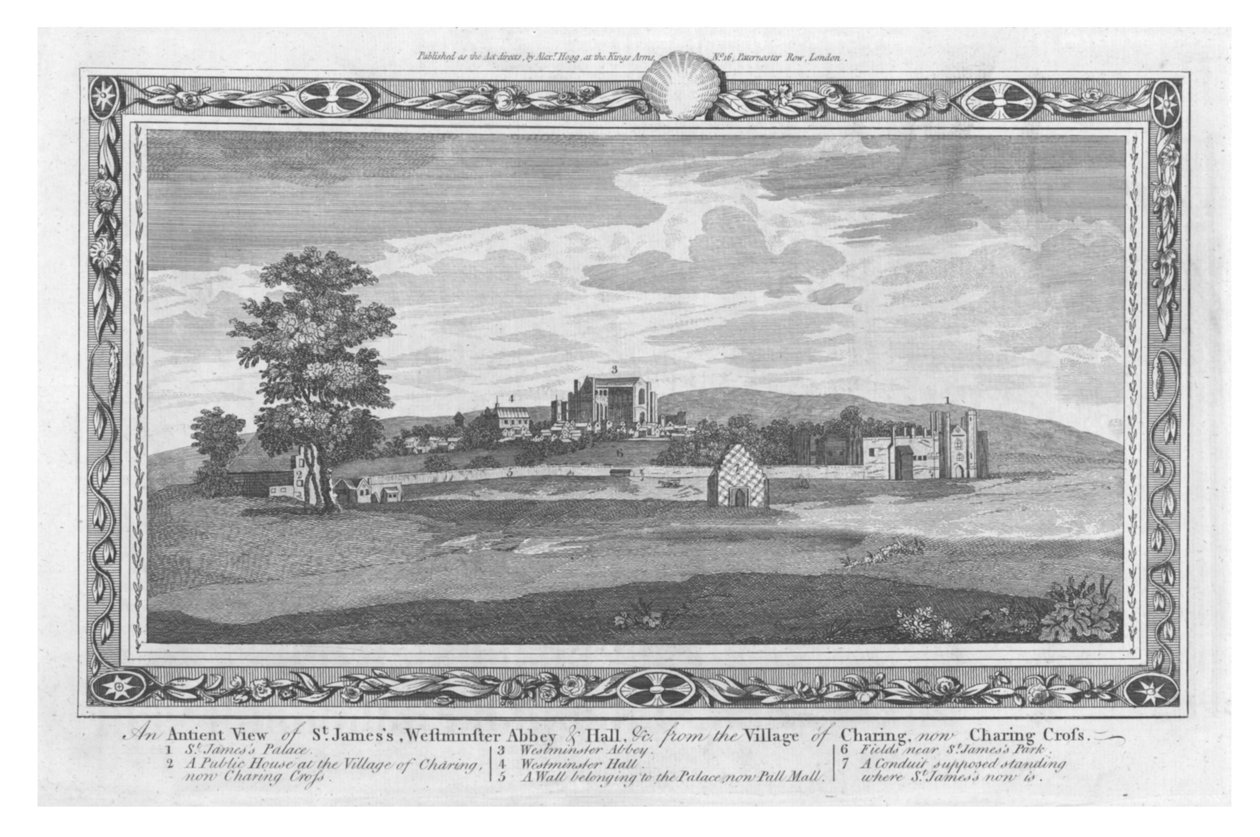 Uma vista antiga de St.Jamess, Westminster Abbey & Hall, final do século XVIII de Unbekannt